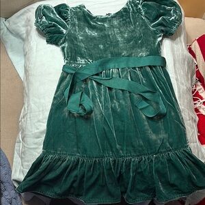 Crewcuts Green Velvet Dress